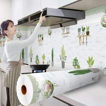 Kitchen Stove Oil proof Sticker Waterproof High Temperature Resistant Wallpapers