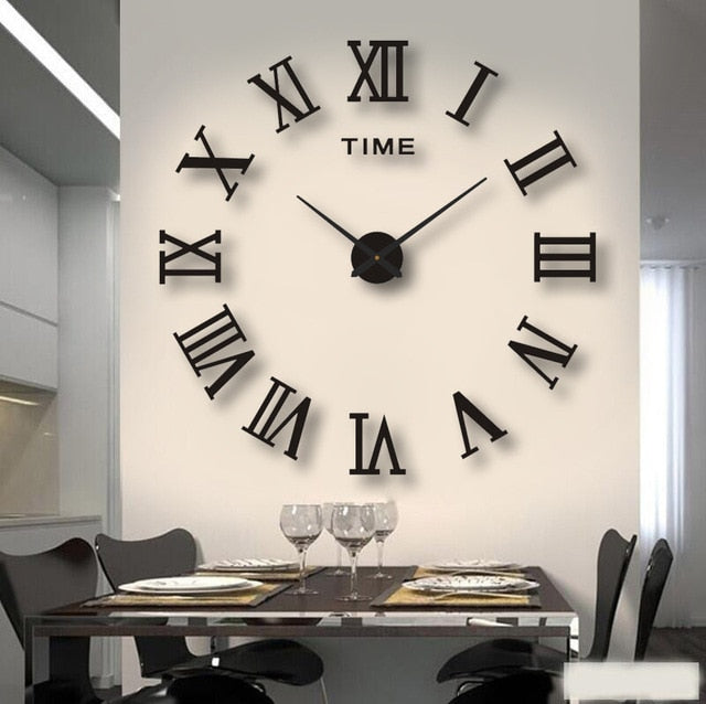 Wall Decorative Sticker Watches 60-130cm Frameless For Home Office Living Room - Wall Clocks