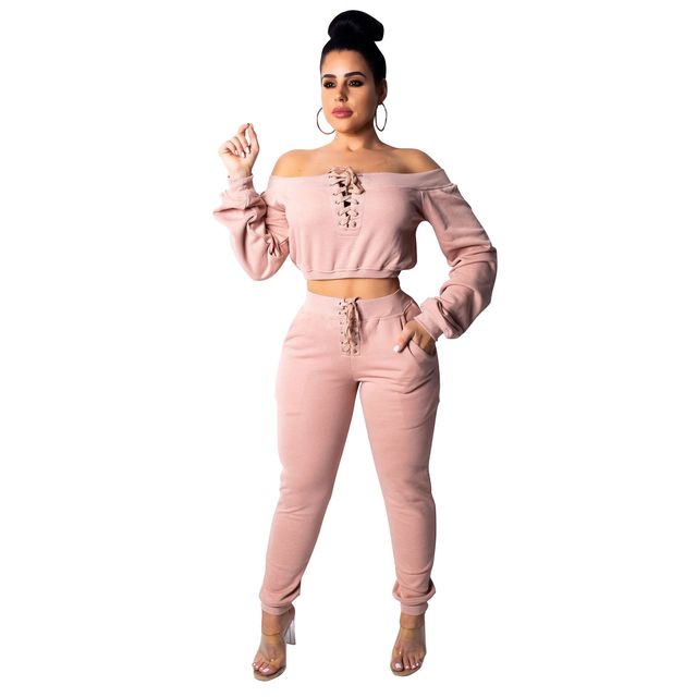 Tracksuit For Women Two Piece Set Long Sleeve Hoody Pants 2 Piece Set For Female