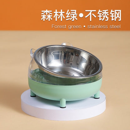 Stainless Steel Cat Bowl Non Slip Base Cat Food Drinking Water Feeder