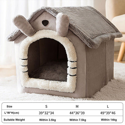 Foldable Dog House Kennel Bed Mat For Medium Dogs