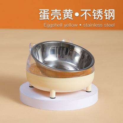 Stainless Steel Cat Bowl Non Slip Base Cat Food Drinking Water Feeder