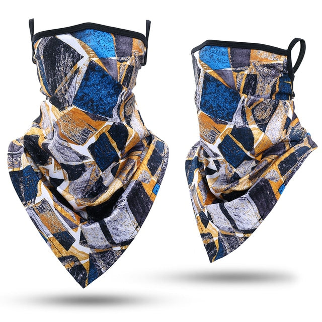 Skull Bandana Hanging Ear Triangle Face Mask Cycling