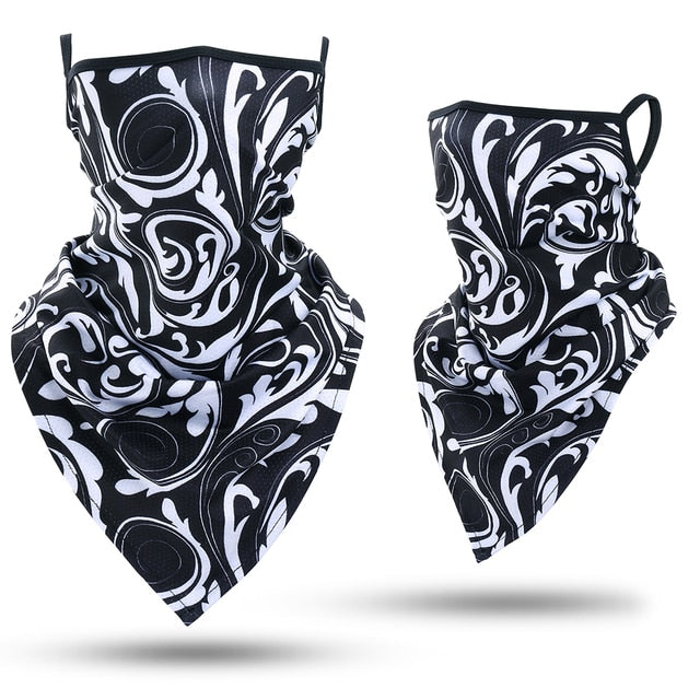 Skull Bandana Hanging Ear Triangle Face Mask Cycling