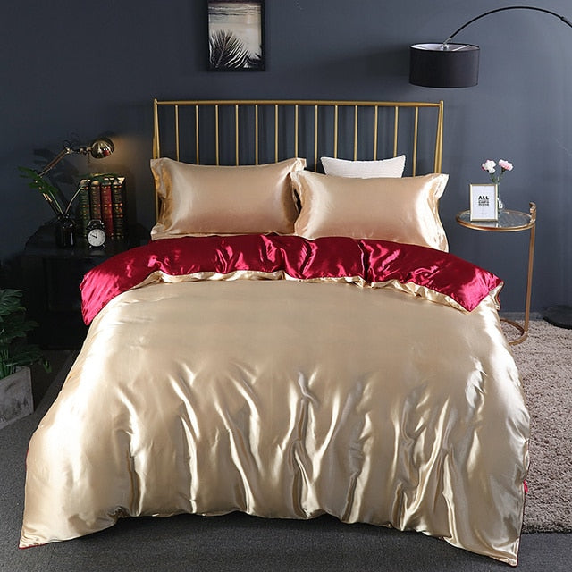 Mulberry Silk Luxury Bedding Set With Fitted Sheet High-end 100% Silk Satin Bedding Sets