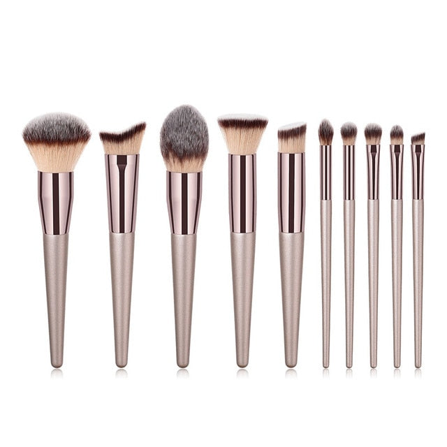 Champagne Makeup Brushes Set For Cosmetic