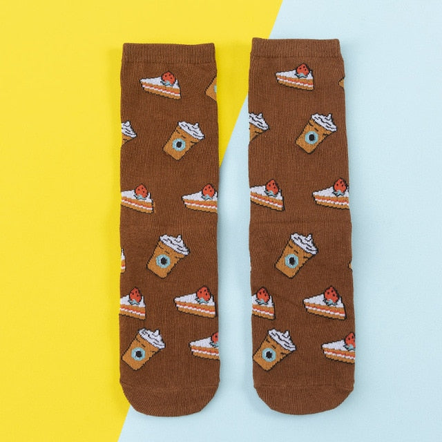 Funny Cute Cartoon Fruits Women Socks