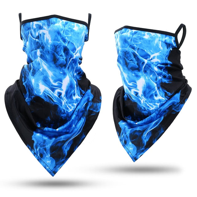 Skull Bandana Hanging Ear Triangle Face Mask Cycling