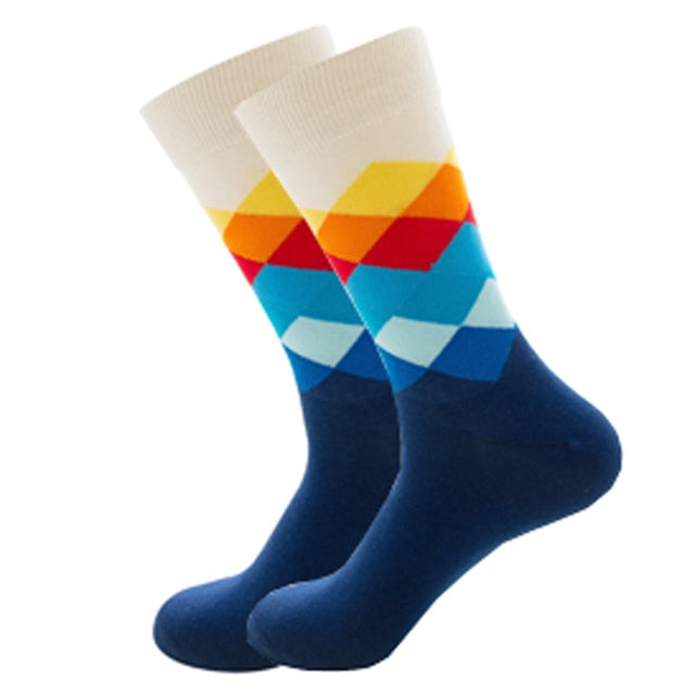 Mens Happy Colorful Striped Socks