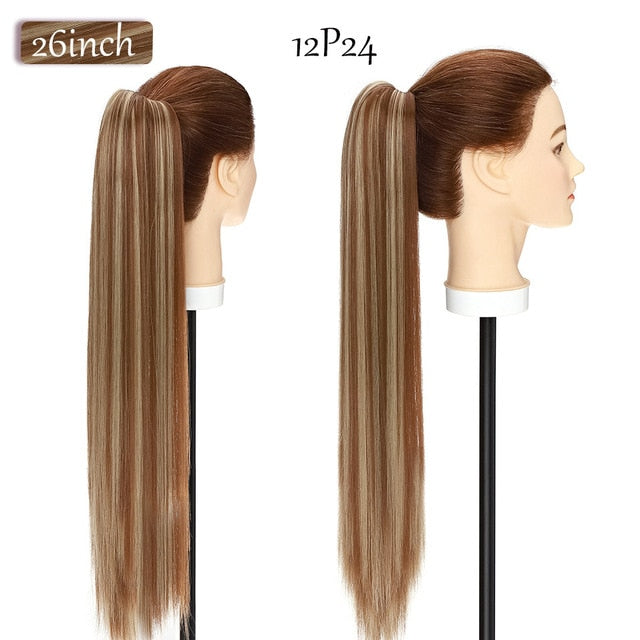 Synthetic 12-26inch Claw Clip On Ponytail Hair Extension