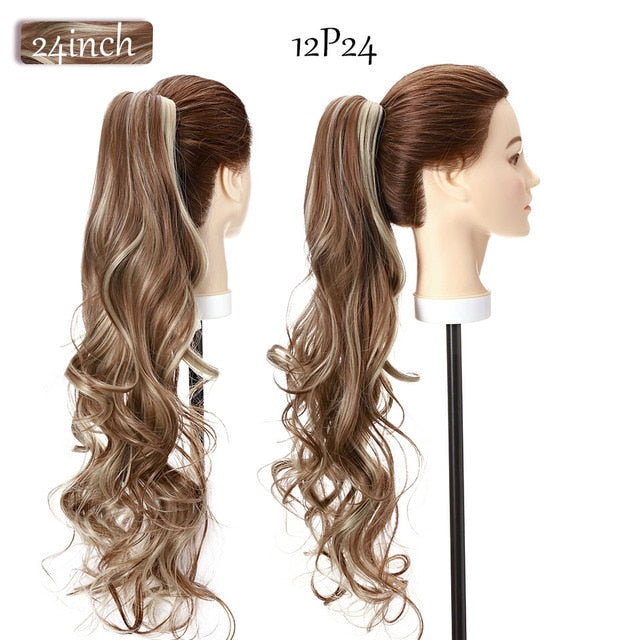 Synthetic 12-26inch Claw Clip On Ponytail Hair Extension