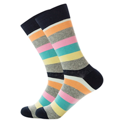 Mens Happy Colorful Striped Socks