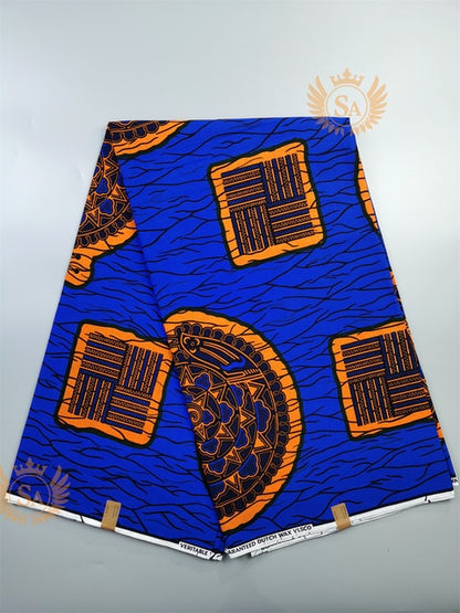 Veritable Real Wax Print Fabric Dutch Hollandais Pagne Africa Dress 100% Cotton - Azahshopping