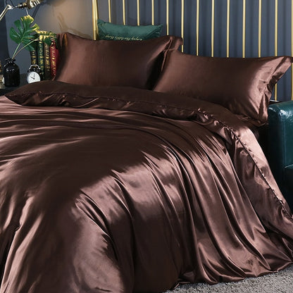 Mulberry Silk Luxury Bedding Set With Fitted Sheet High-end 100% Silk Satin Bedding Sets