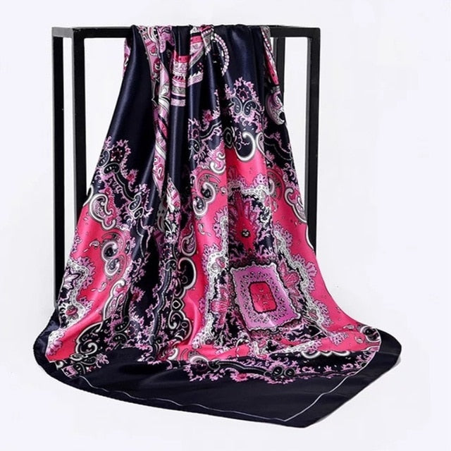 Fashion Scarves For Women Shawl Print Silk Satin