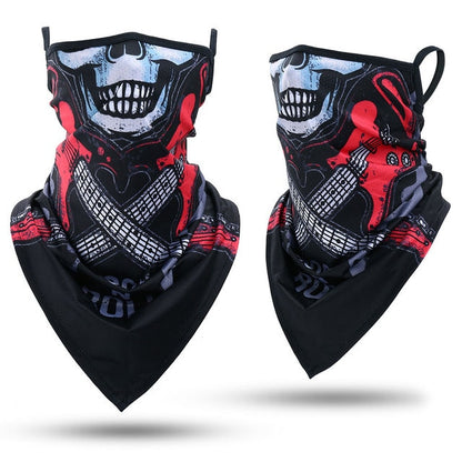 Skull Bandana Hanging Ear Triangle Face Mask Cycling