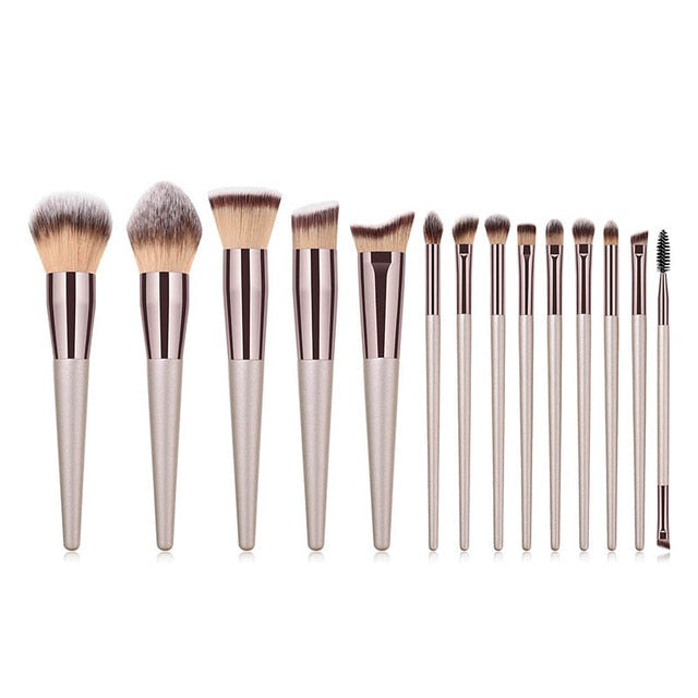 Hot Champagne Makeup Brushes Set for Women