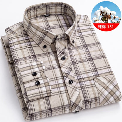 Winter Flannel Plaid Warm Long Sleeve Shirt