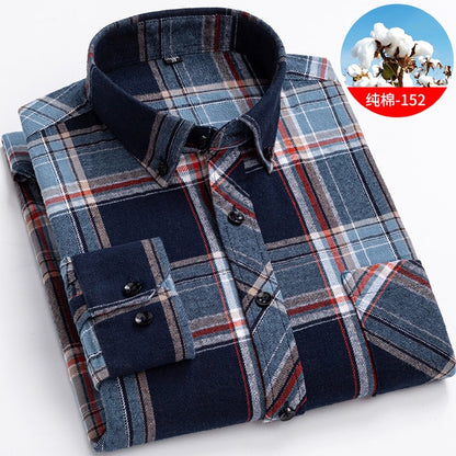 Winter Flannel Plaid Warm Long Sleeve Shirt