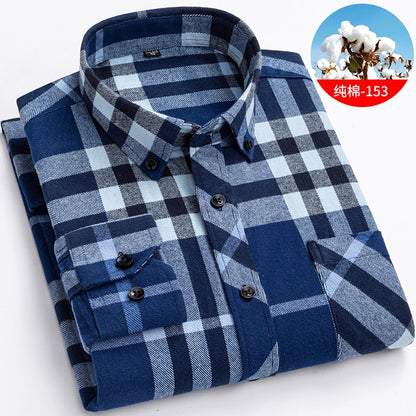 Winter Flannel Plaid Warm Long Sleeve Shirt