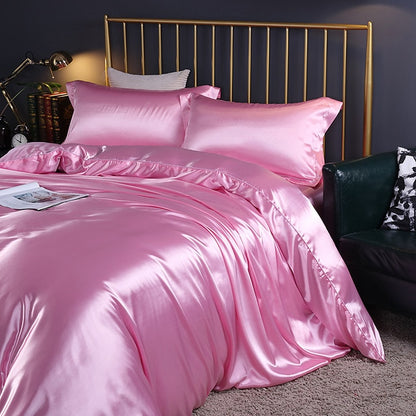 Mulberry Silk Luxury Bedding Set With Fitted Sheet High-end 100% Silk Satin Bedding Sets