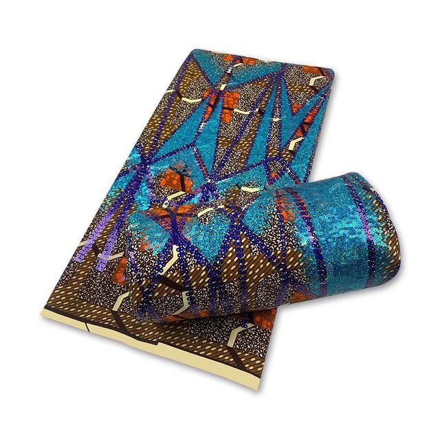 Sequins Embroidery Nigerian African Fabric - Azahshopping