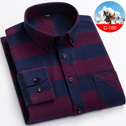 Winter Flannel Plaid Warm Long Sleeve Shirt