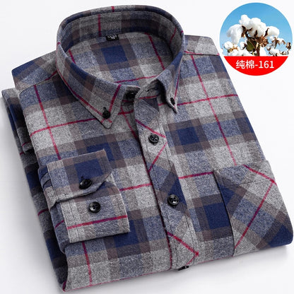 Winter Flannel Plaid Warm Long Sleeve Shirt