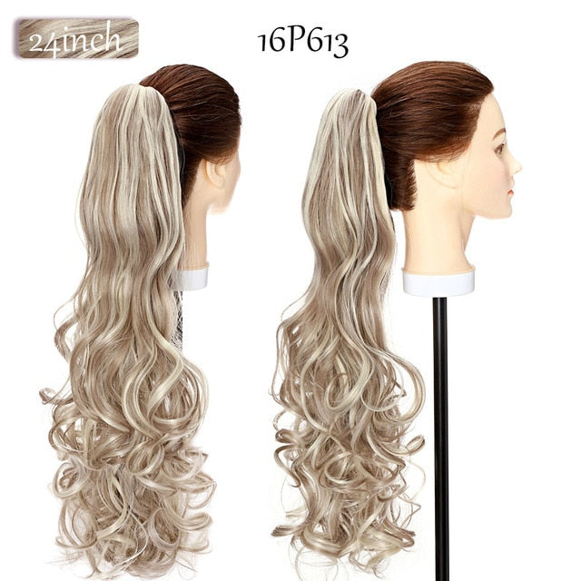 Synthetic 12-26inch Claw Clip On Ponytail Hair Extension