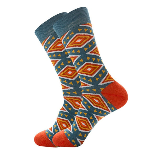 Mens Happy Colorful Striped Socks