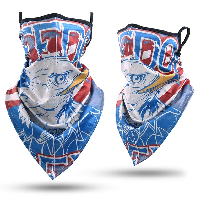 Skull Bandana Hanging Ear Triangle Face Mask Cycling