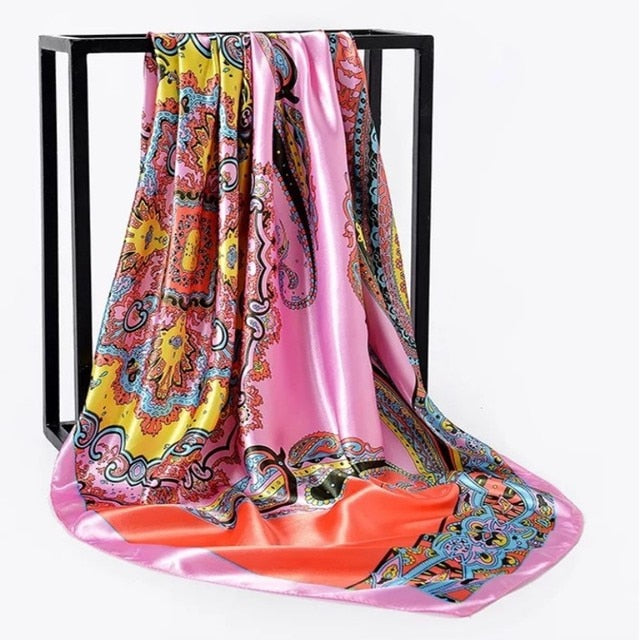 Fashion Scarves For Women Shawl Print Silk Satin