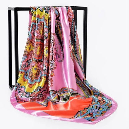 Fashion Scarves For Women Shawl Print Silk Satin