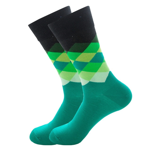 Mens Happy Colorful Striped Socks