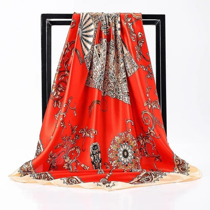 Fashion Scarves For Women Shawl Print Silk Satin