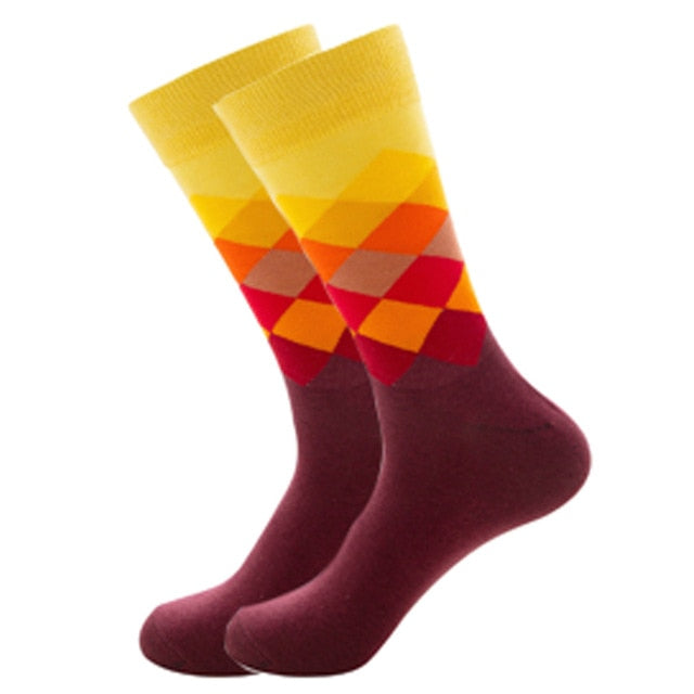 Mens Happy Colorful Striped Socks