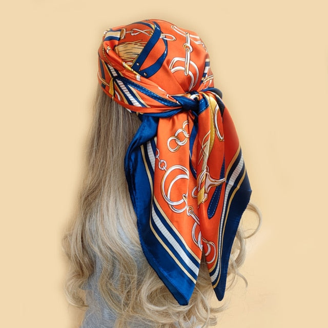 Fashion Scarves For Women Shawl Print Silk Satin