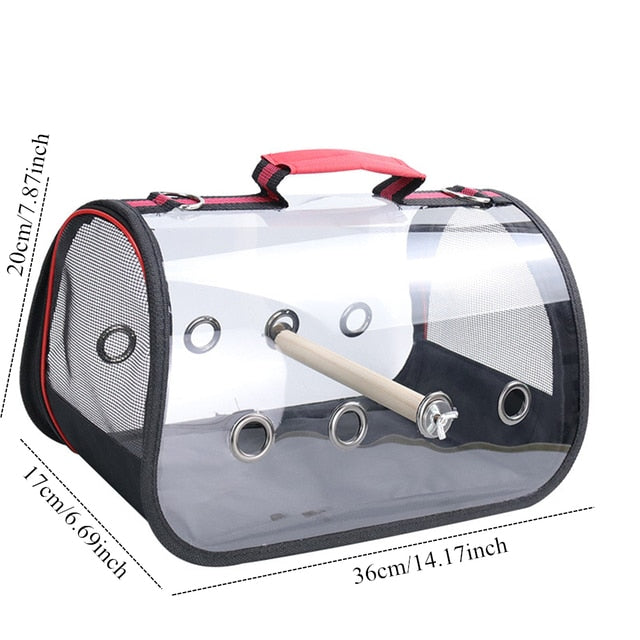 Portable Bird Carrier Parrot Backpack Bag With Perch For Small Animals