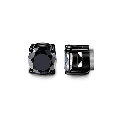 Magnetic Stud Earrings Men and Women Black Clip Earring Set