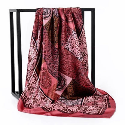 Fashion Scarves For Women Shawl Print Silk Satin