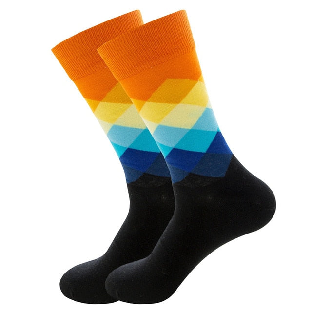 Mens Happy Colorful Striped Socks