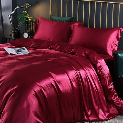 Mulberry Silk Luxury Bedding Set With Fitted Sheet High-end 100% Silk Satin Bedding Sets