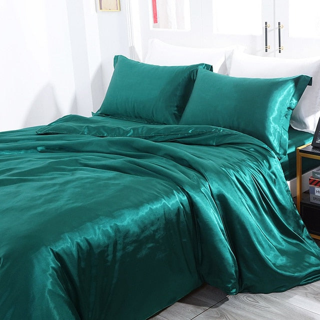 Mulberry Silk Luxury Bedding Set With Fitted Sheet High-end 100% Silk Satin Bedding Sets