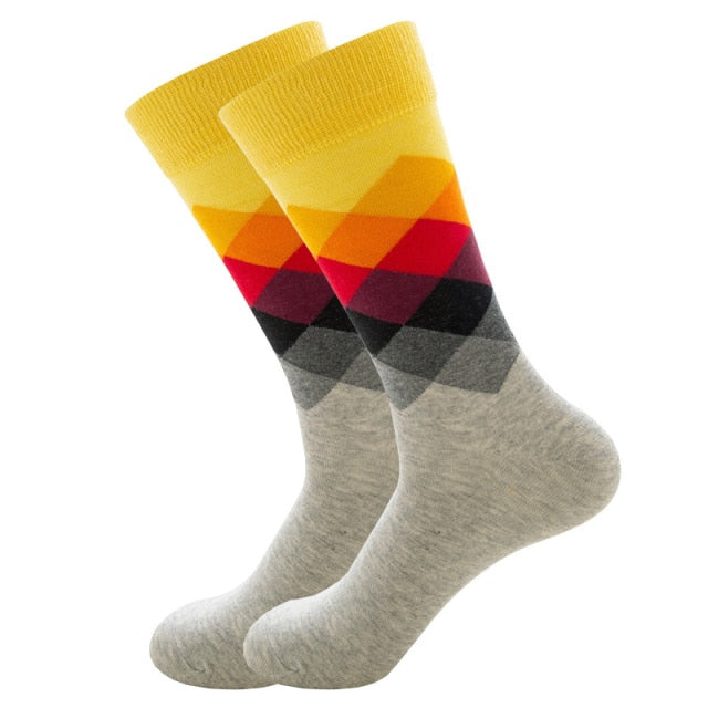 Mens Happy Colorful Striped Socks