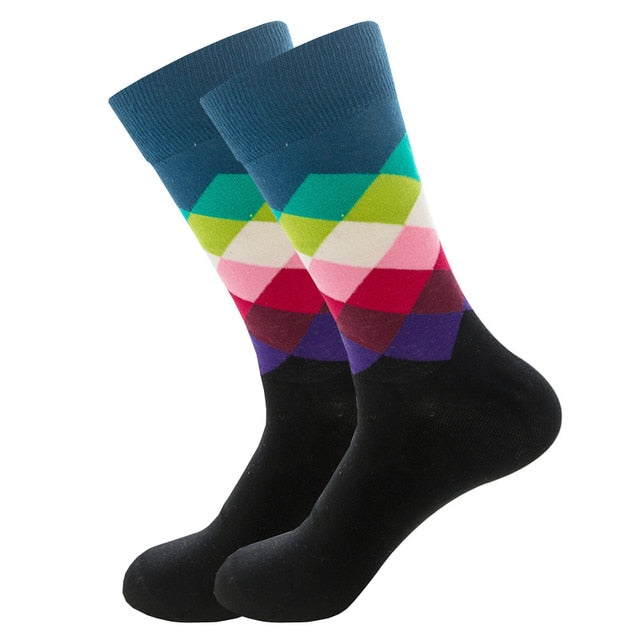 Mens Happy Colorful Striped Socks