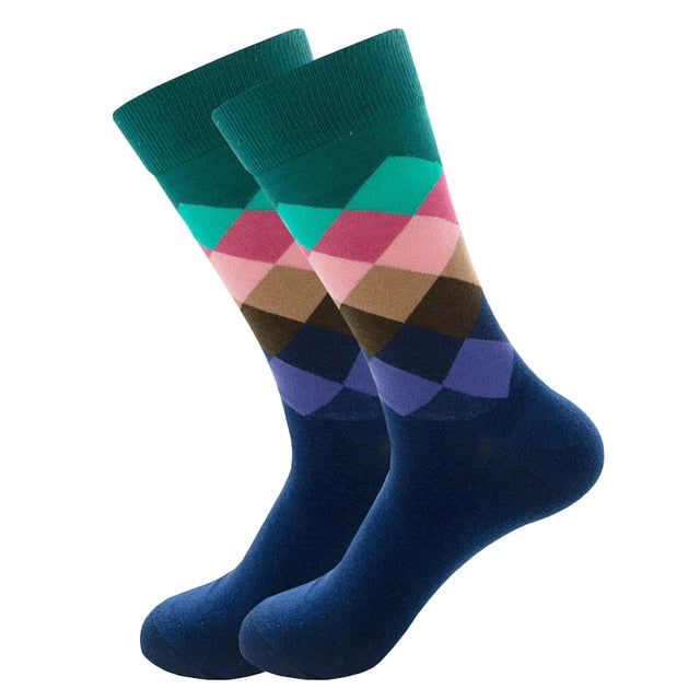 Mens Happy Colorful Striped Socks