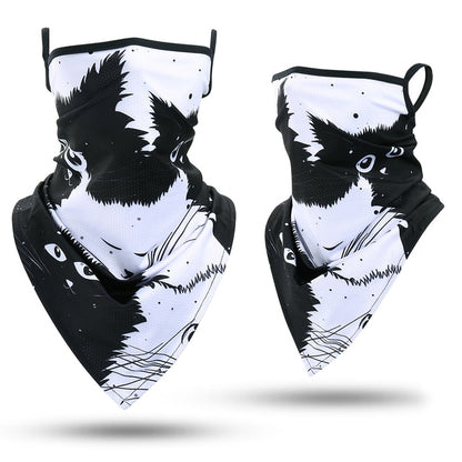 Skull Bandana Hanging Ear Triangle Face Mask Cycling