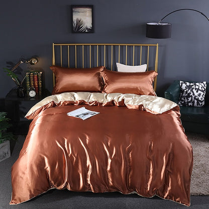 Mulberry Silk Luxury Bedding Set With Fitted Sheet High-end 100% Silk Satin Bedding Sets