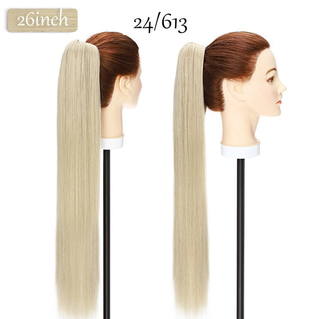 Synthetic 12-26inch Claw Clip On Ponytail Hair Extension