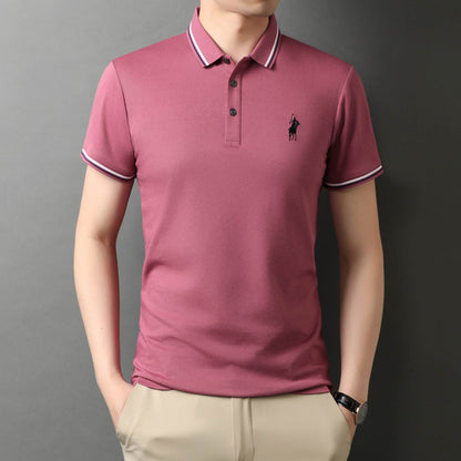 Mens Polo Shirts With Short Sleeve Turn Down Collar